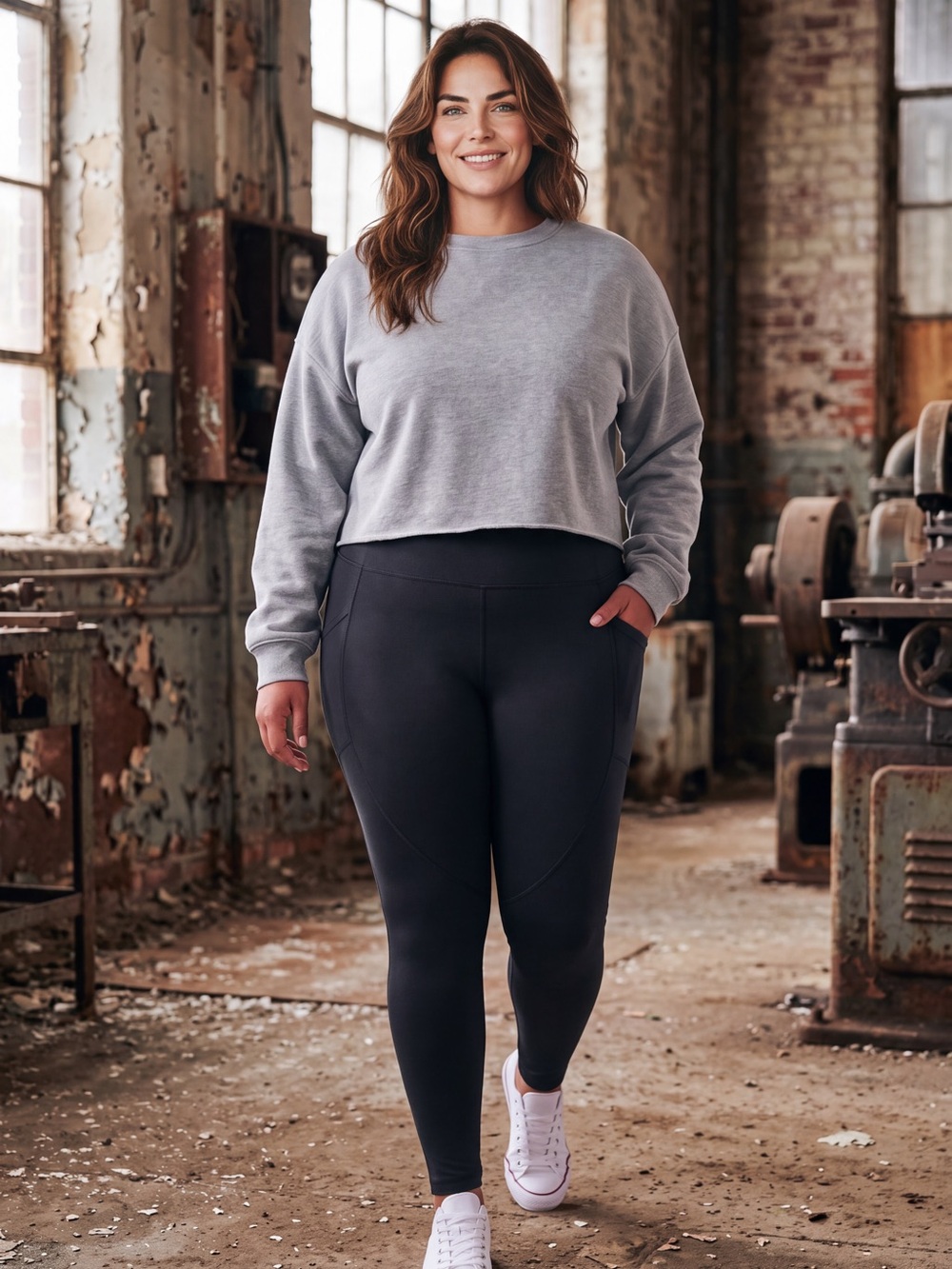 wild fable Gray Cropped Crewneck Sweatshirt